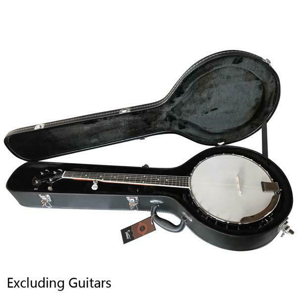 US 42" 5/6Strings Banjo Case Leather&Wood Hard Case Backpack Cover Box Protector
