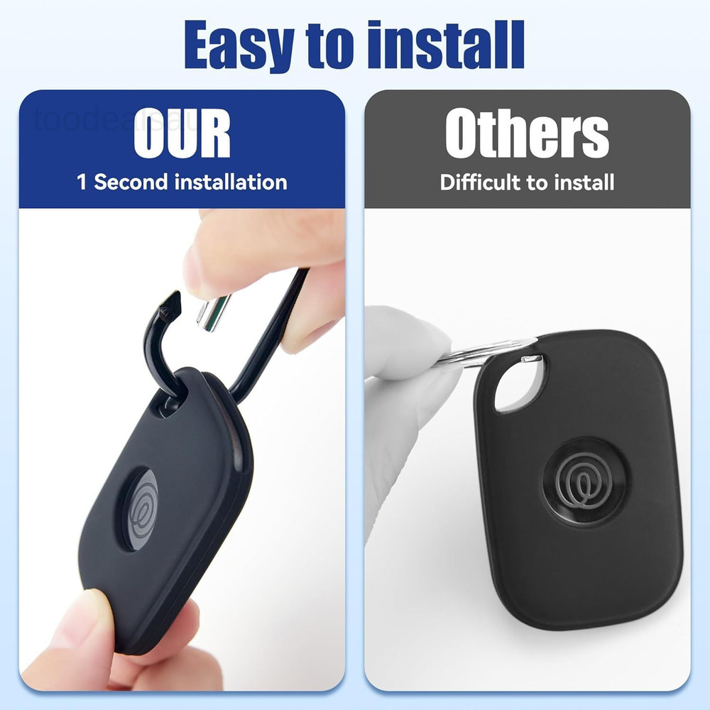 DDJ for Tile Life360 Pro (2024) Bluetooth Tracker Case Keychain 2-Pack, Black