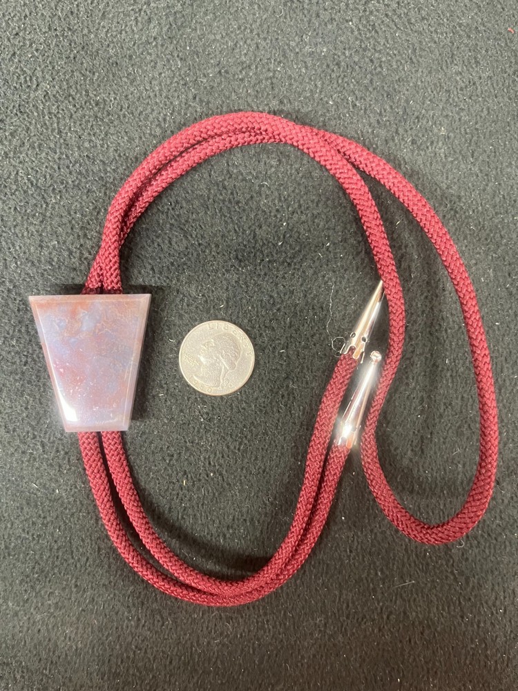 Red Moss Agate Western Bolo Tie