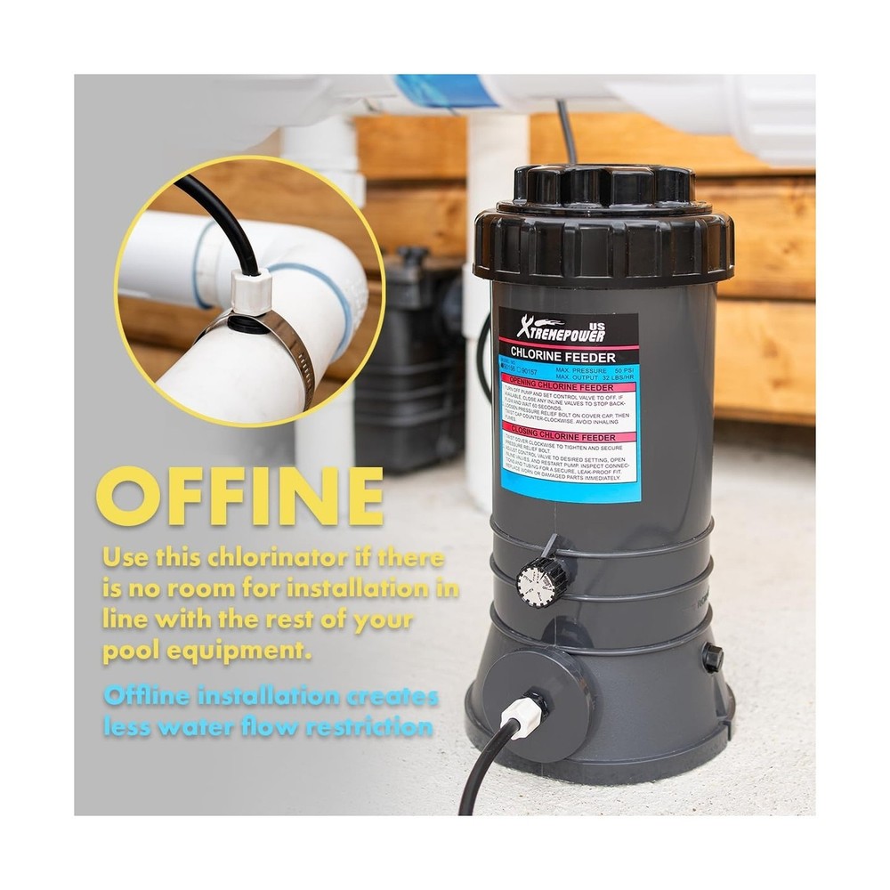 XtremepowerUS Automatic Chlorinator Feeder for Above Ground Pools & In-Ground...