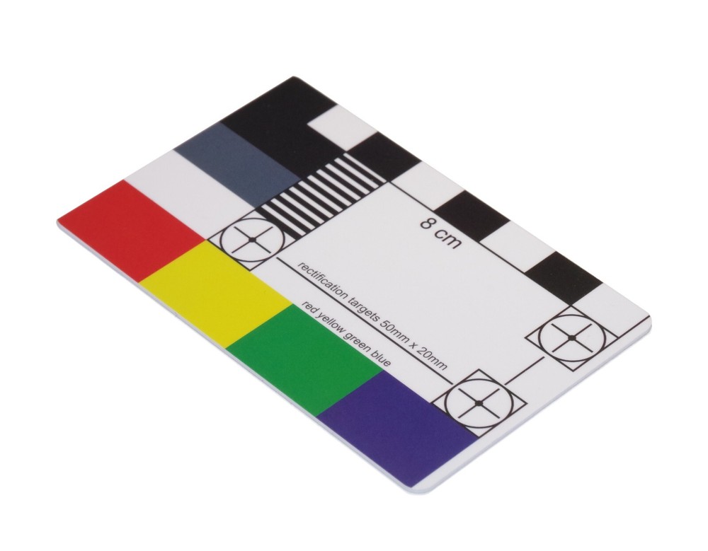 color scale image calibration - focus test chart pocket card
