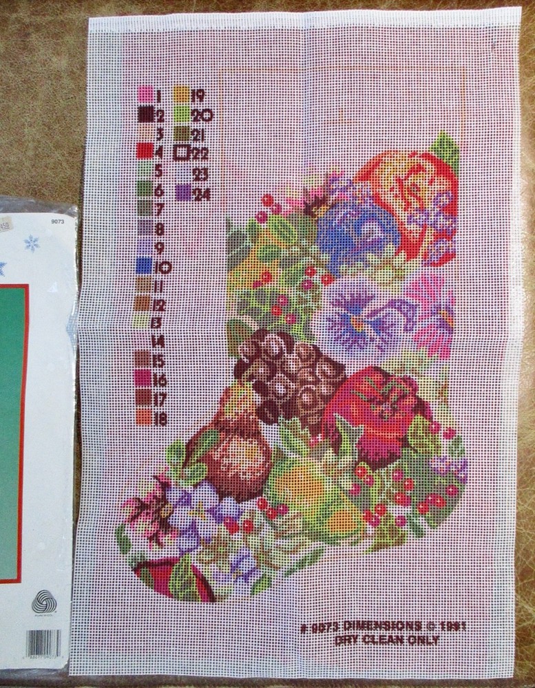 Dimensions Fruit Tapestry Needlepoint Stocking Kit 9073~Open~COMPLETE!~New Cond.
