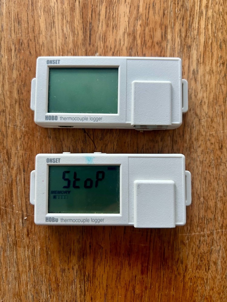 Onset HOBO temperature data loggers certified calibrated Type K