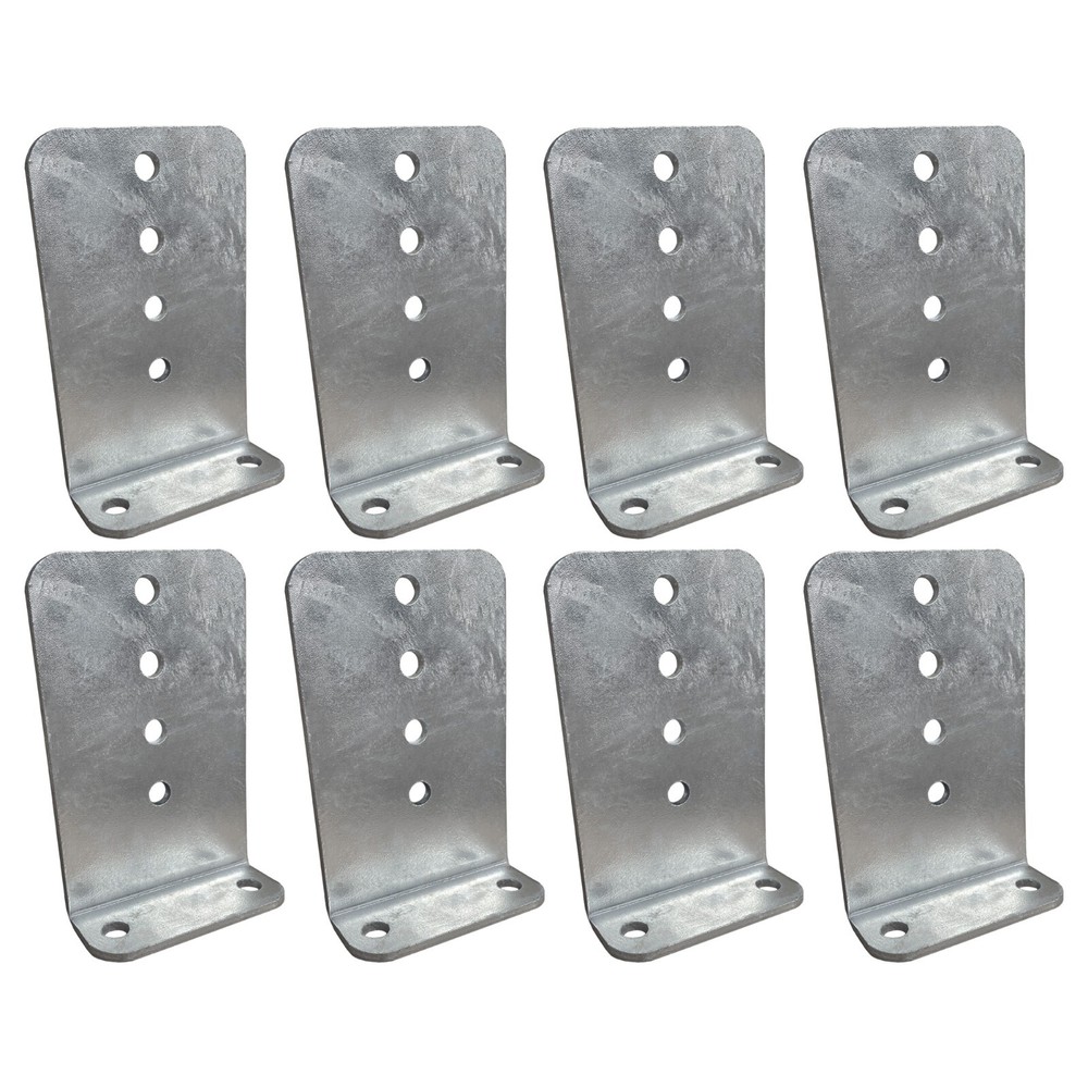8 Pack - 8" Galvanized L-Type Boat Trailer Bunk Bracket, Heavy Duty