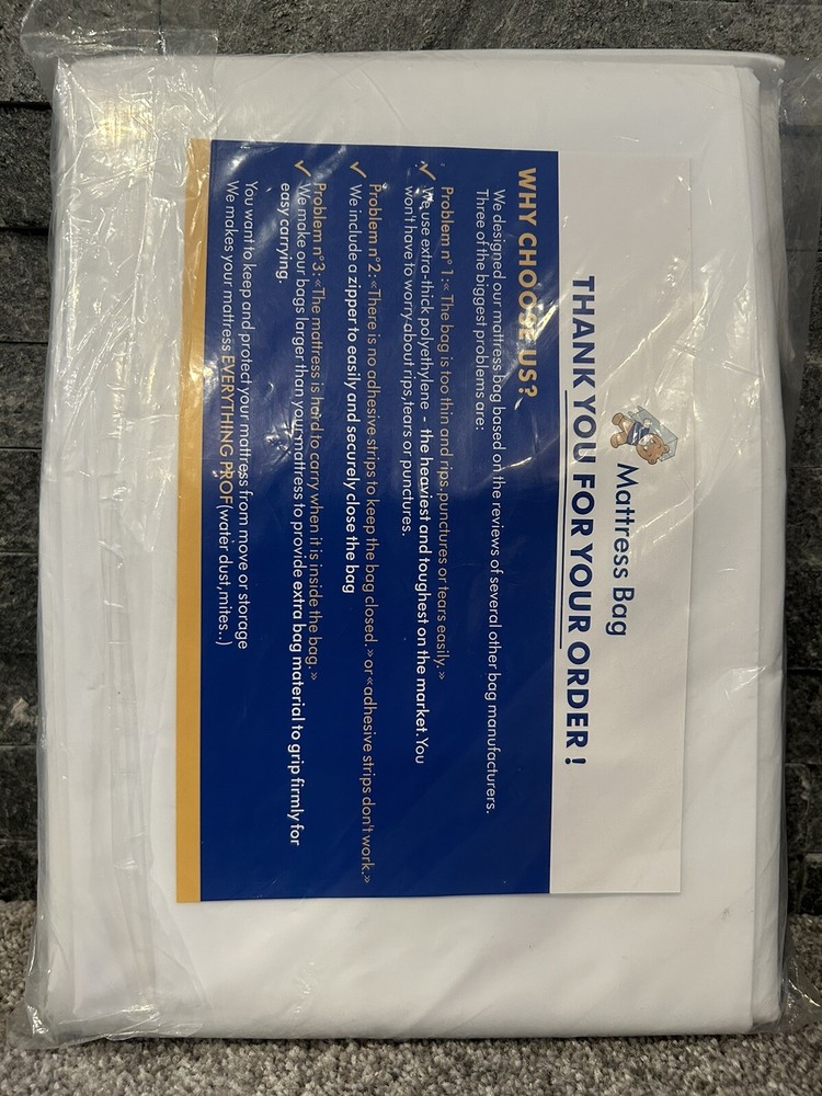 Comforthome Mattress Bag for Moving and Storage, Twin/Full Size, 1 Pack
