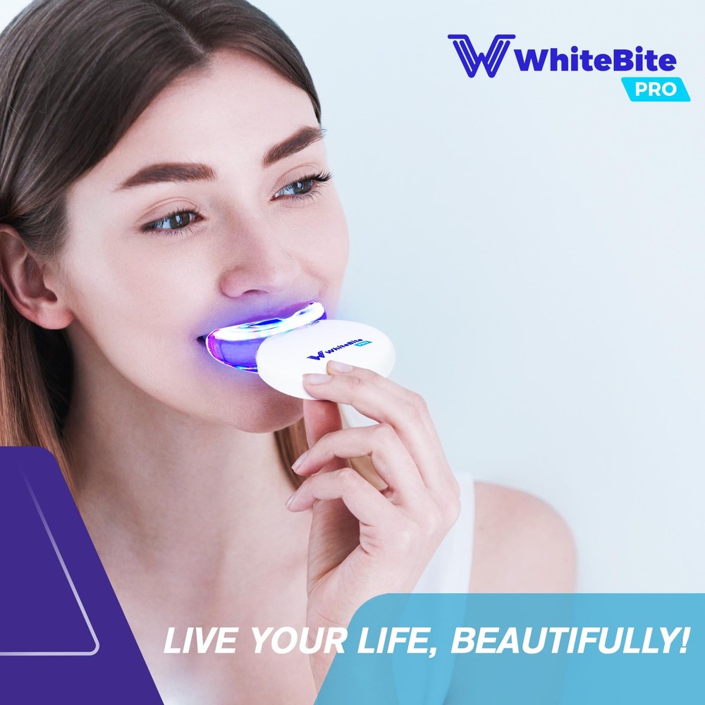 Whitebite Pro Teeth Whitening Kit for Sensitive Teeth – Dual LED Light + 35% Car
