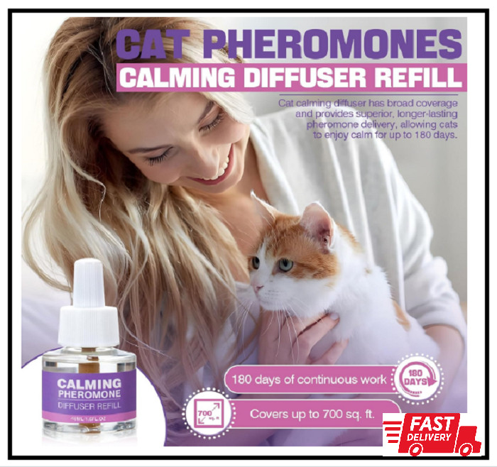 6 Pack Cat Calming Diffuser Refill Set with Pheromones 48ml Each 180 Days