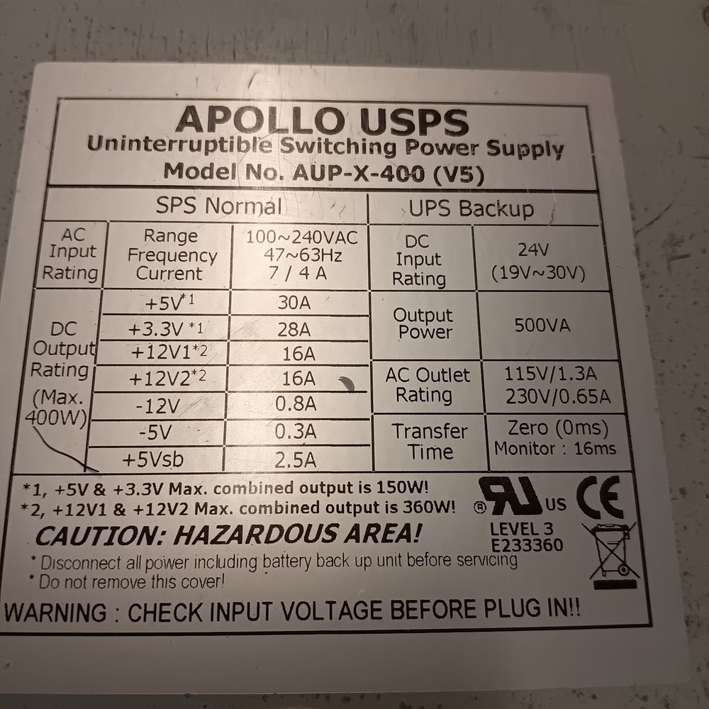 APOLLO USPS AUP-X-400 (V5)