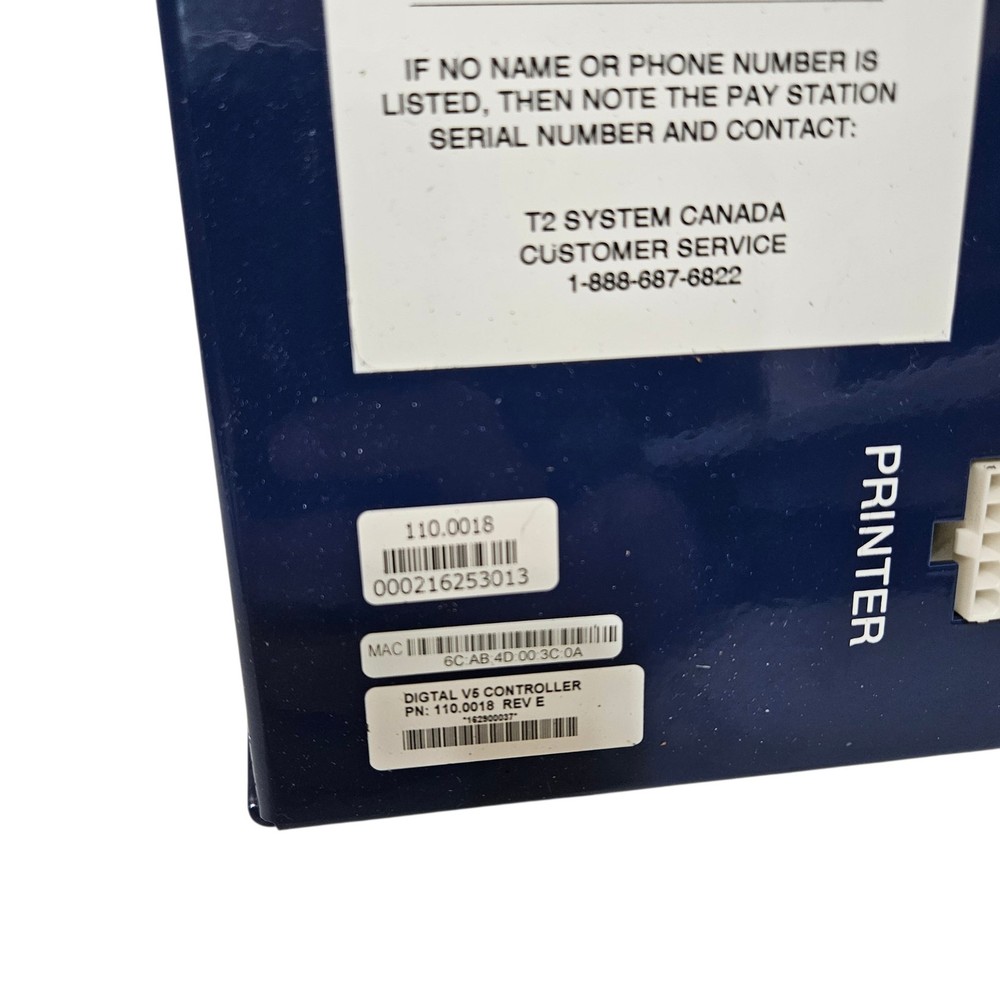 Digital V5 Controller Payment Technologies 110.0018 T2 System Pay Station