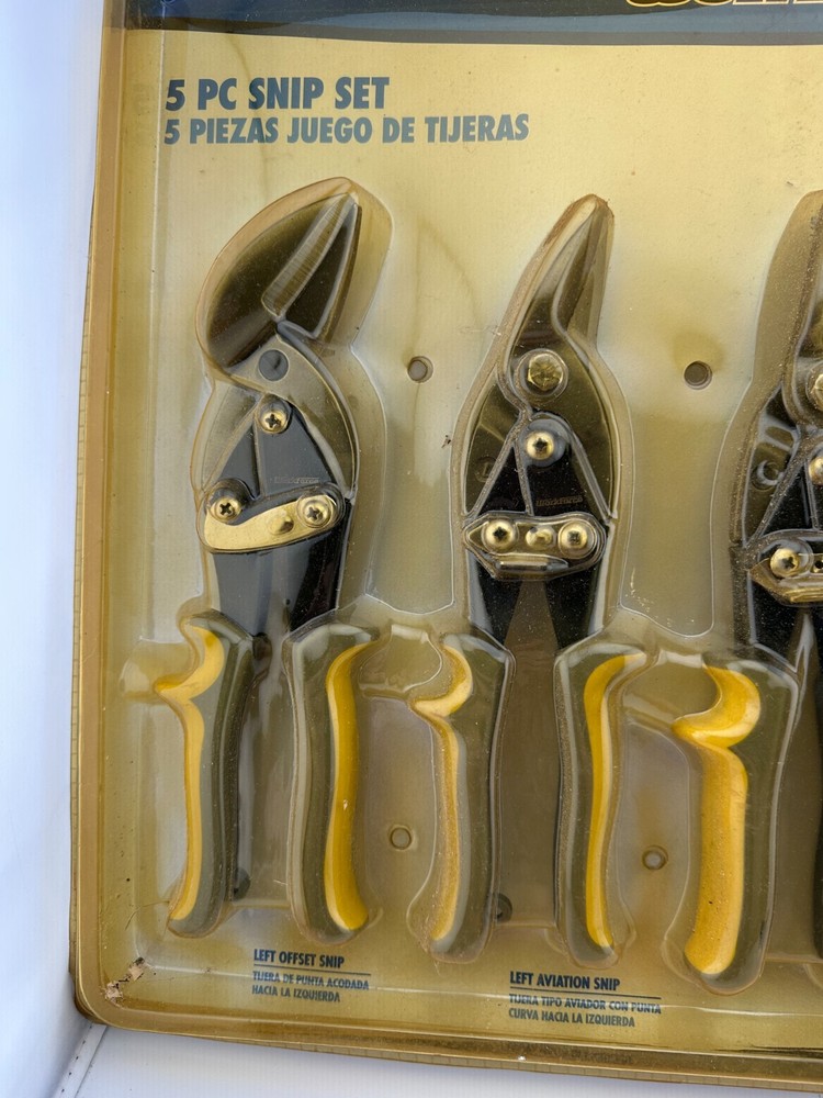 Workforce 5 Pc Aviation Snip Set Metal Cutting Shears Left Right Offset