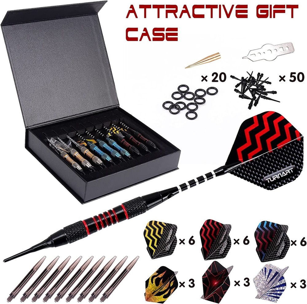 Darts Plastic Tip Professional Soft Tip Darts Set for Electronic Dartboard 9 Pcs