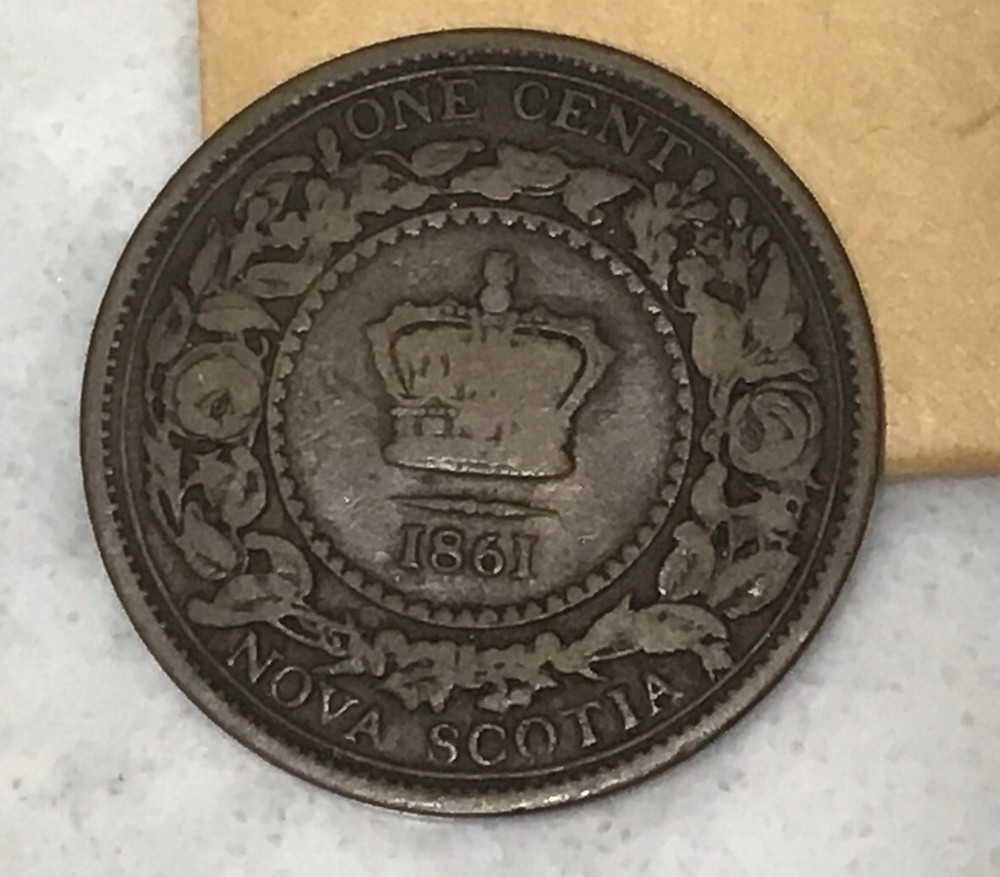 1861 Nova Scotia Canada One Cent Coin