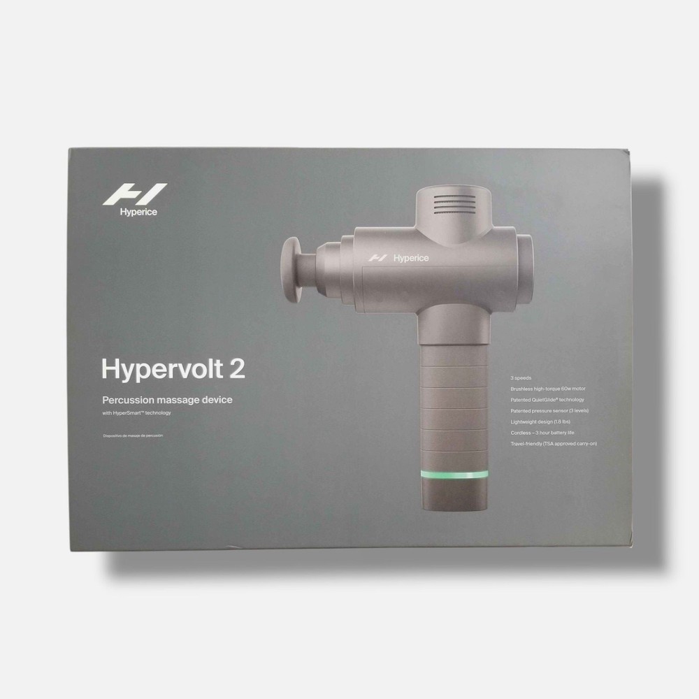 Hyperice Hypervolt 2 Gray Precussion Handheld Cordless Portable Massage Gun