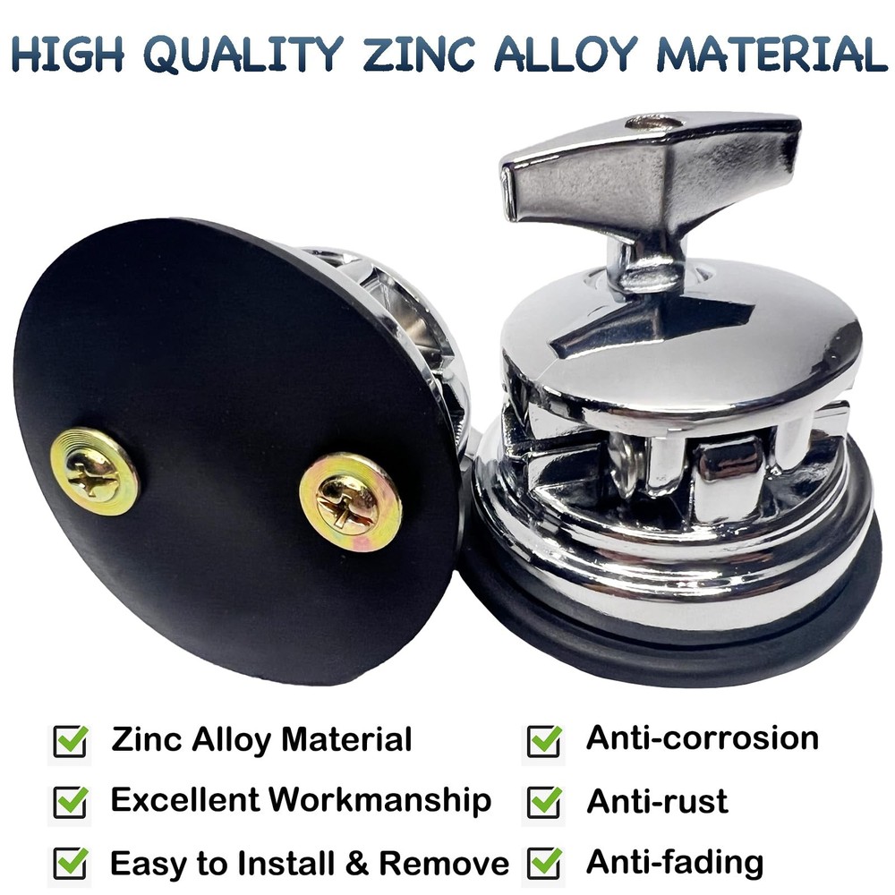 Tceapoo 3pcs Floor Tom Drum Leg Bracket Mount, Holder Base Plate Silver