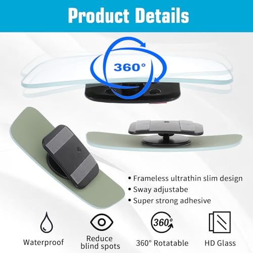 2 Pcs Blind Spot Mirror,Rectangle Car Side Mirror Blindspot Angle Adjustable