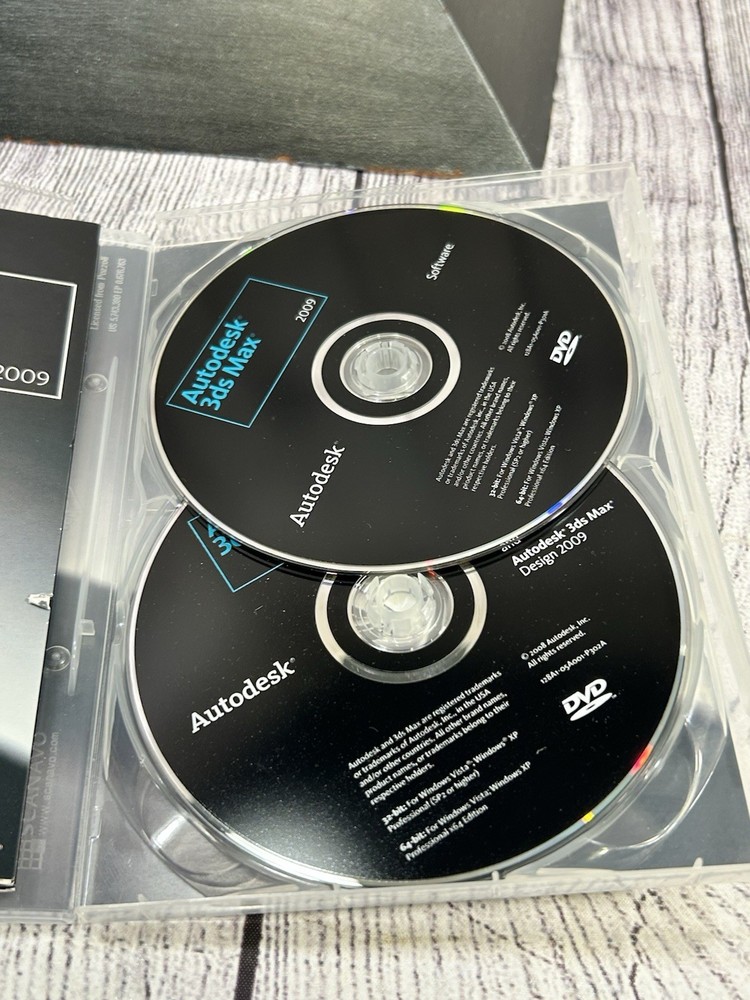 Autodesk 3ds Max 2009 Software Box & Discs PC 3D Modeling No Product Key