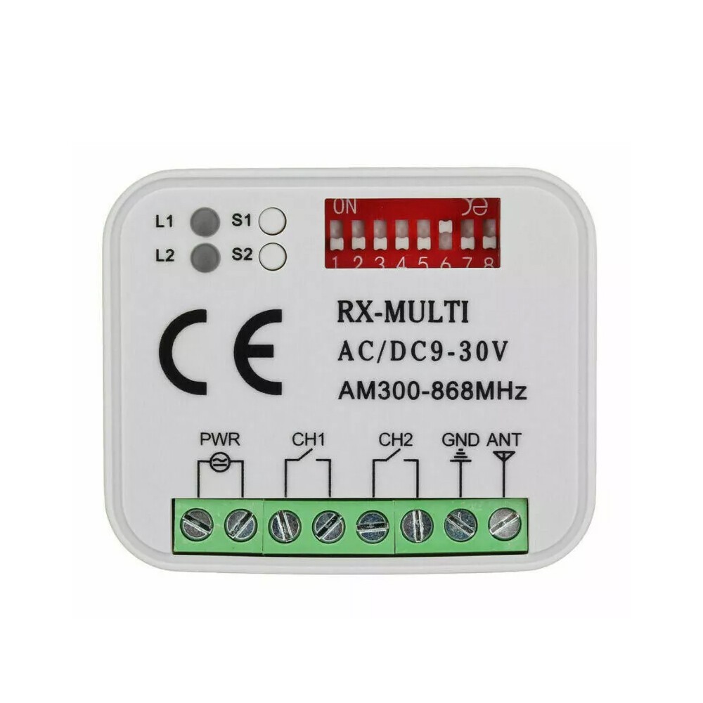 Universal garage remote control Receive multi-frequency 300-868mhz 12-30V