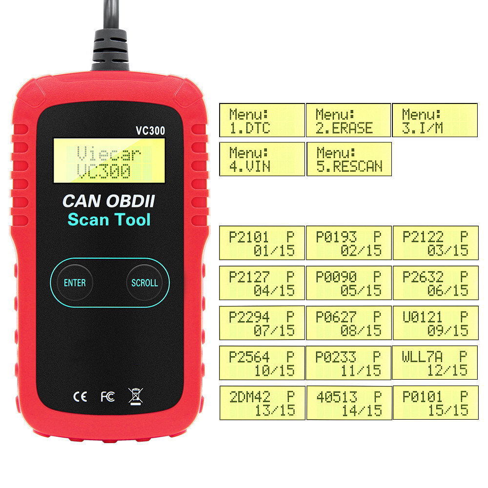 Check Engine Fault Diagnostic Tool Car OBD2 Code Reader OBDII Scanner Automotive