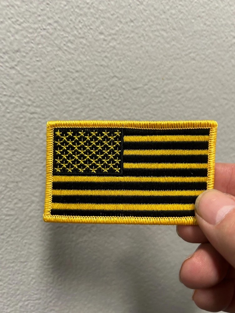 American Flag patch Yellow - Black 3.25" X 2"