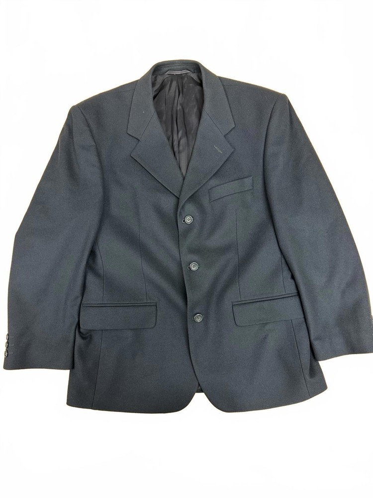 Pinstrip Black Men's soft wool blend Blazer Jacket