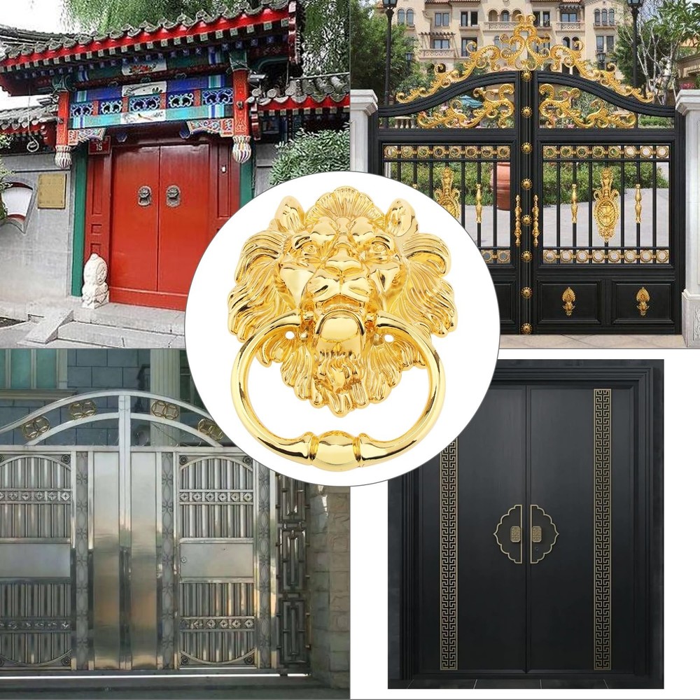 6 Inch Lion Head Knocker, 2 Pack Classical Decorative Front Door Knocker Pull...