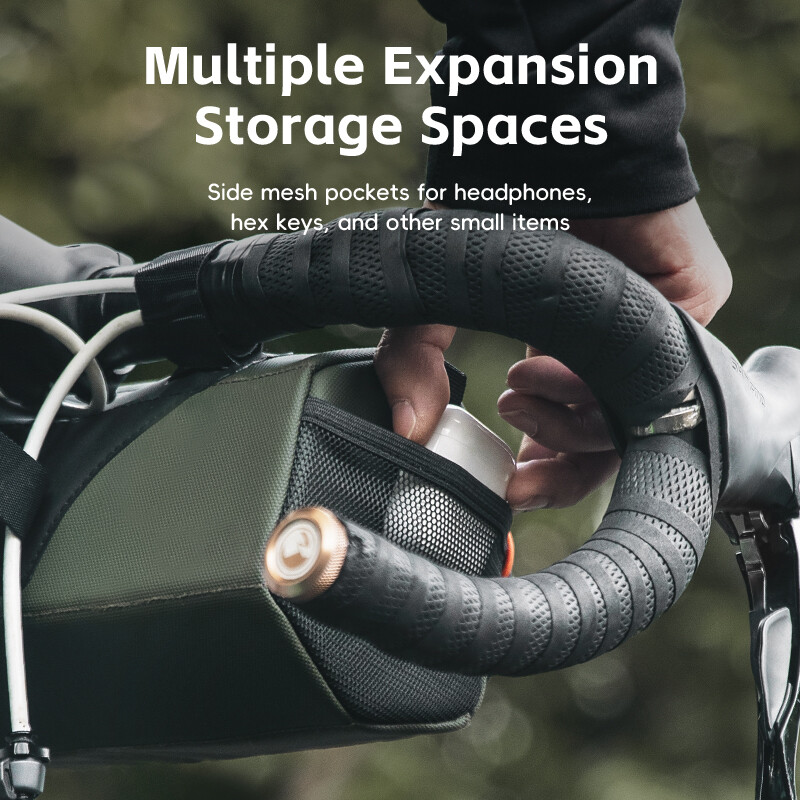 ROCKBROS Bike Front Handlebar Bag 2.2L Capacity Reflective Portable Storage Bag