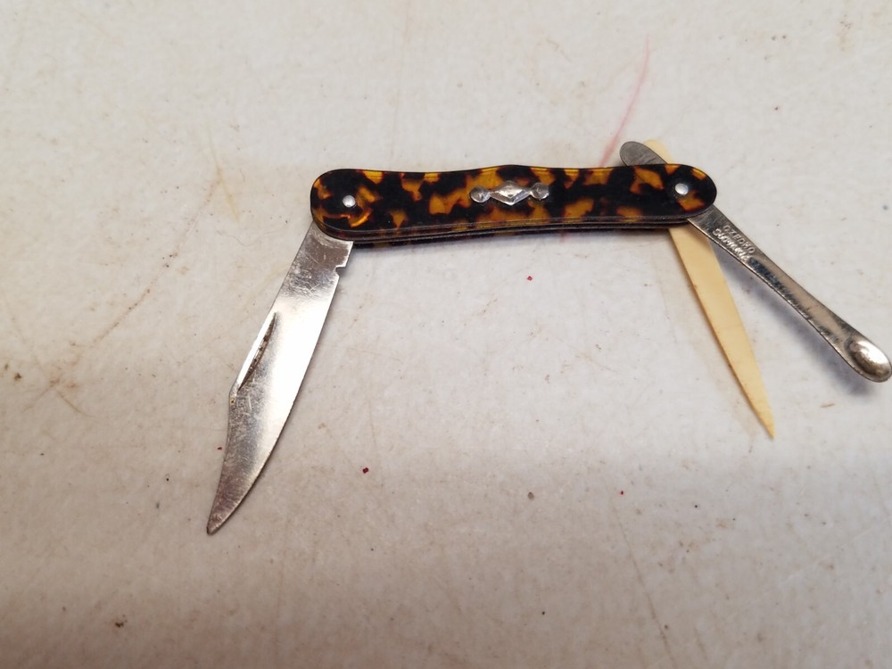 Miniature Red Celluloid Pocket Knife made in Checkoslovakia