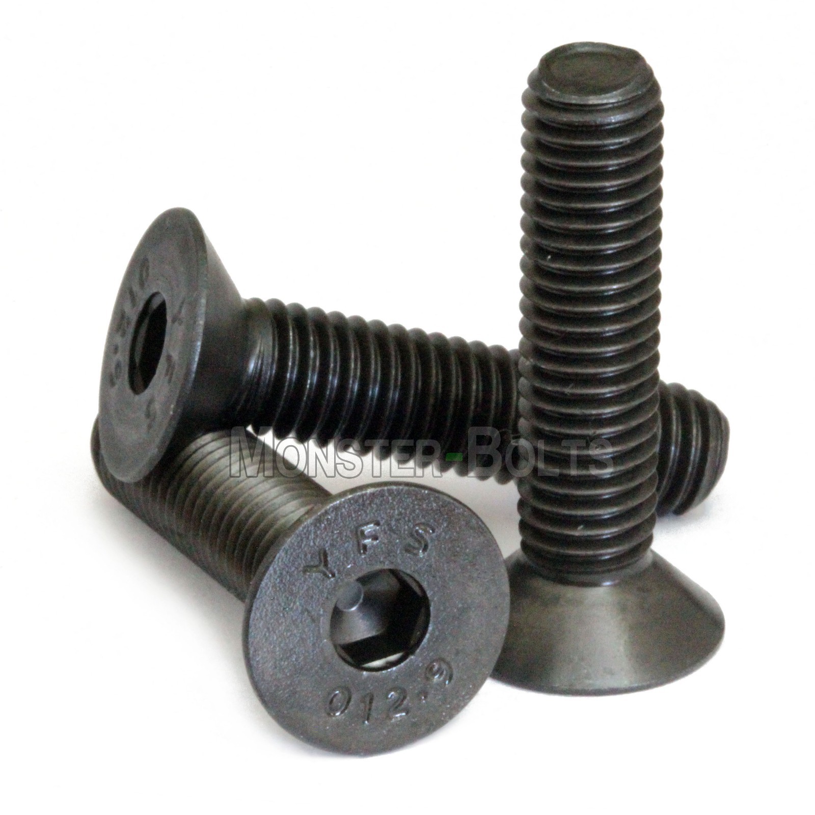M3 Flat Head Socket Cap Screws, 12.9 Steel w/ Black Oxide DIN 7991, 0.50 Coarse