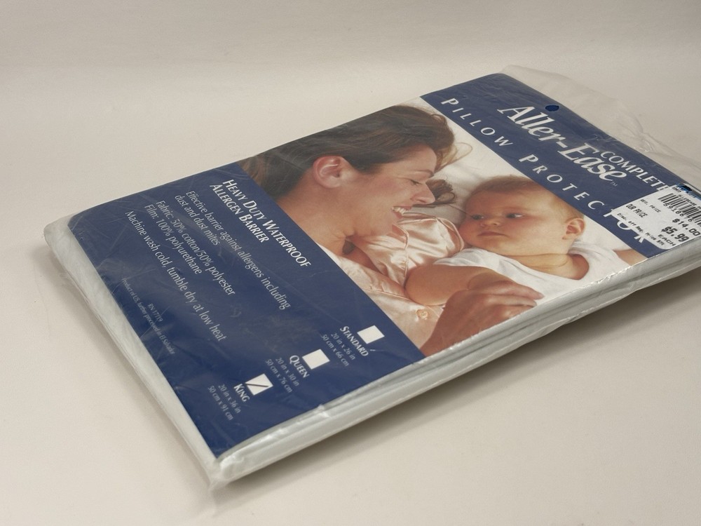 AllerEase Heavy Duty Waterproof Allergen Barrier Pillow Protector 1-King 20”x36”