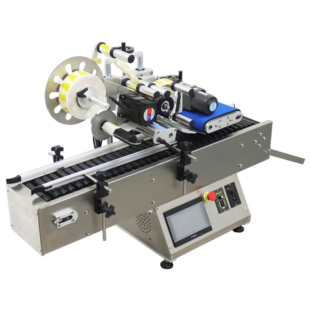 Automatic Desktop Roller Conveyor Horizontal Labeling Machine Touchscreen 110V