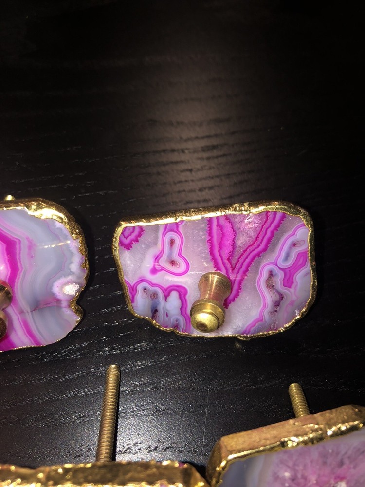 10 geode pink cabinet drawers knobs