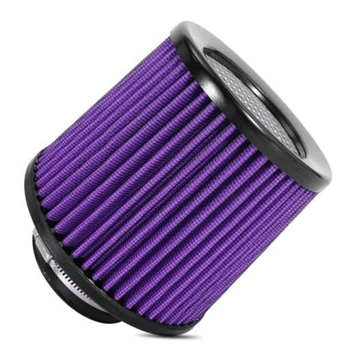 Cold Air Intake Filter High Performance Washable Filter Clamp-On Purple