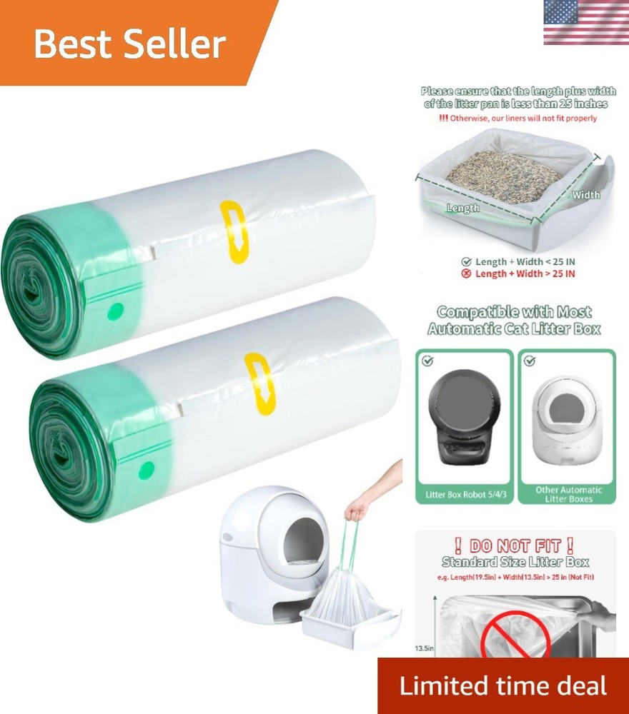 40 Count Heavy-Duty Cat Litter Box Liners - Perfect for Automatic Litter Boxes