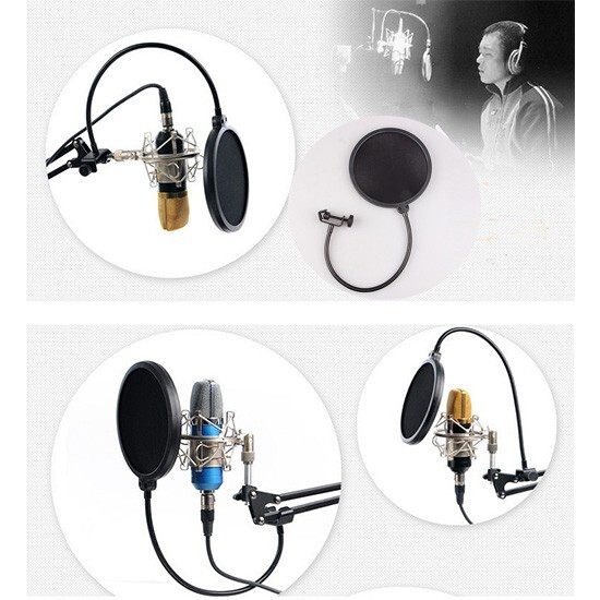 Double Layer φ5" Microphone Wind Screen Mask Pop Filter for Recording Studio