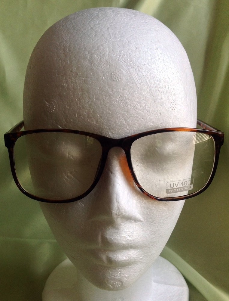 Tortoise Large Nerdy Thin Plastic Frame Clear Lens Glasses Frame Sun glasses