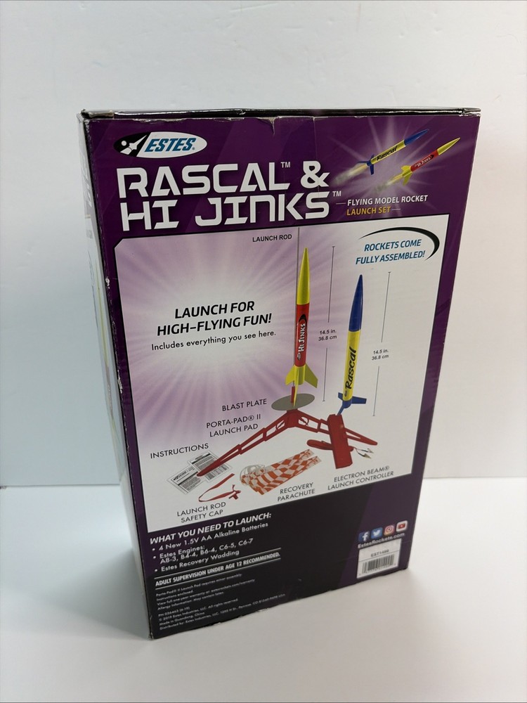 ESTES 1499 RASCAL & HI JINKS FLYING MODEL ROCKET LAUNCH SET