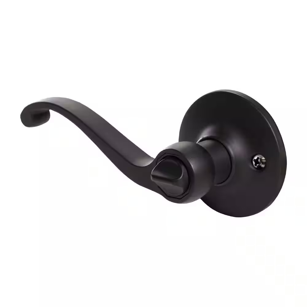Scroll Matte Black Keyed Entry Door Lever