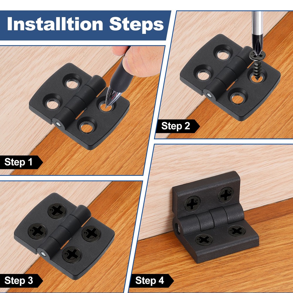 2Pcs Torque Hinge, 65x65x13mm Nylon Adjustable Position Control Hinge (7mm Hole)