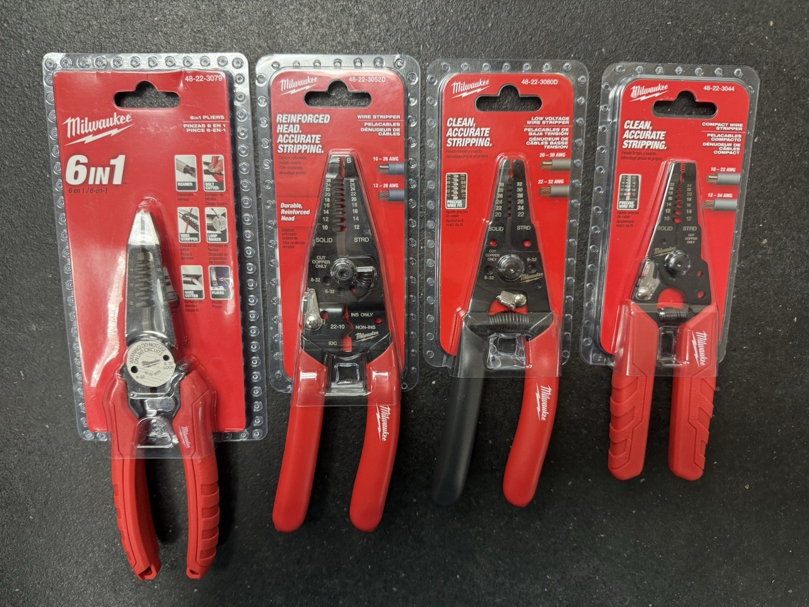 Milwaukee Hand Tools Lot of 4 (48-22-3079,3080D,3052D,3044) NEW+FREE SHIPPING