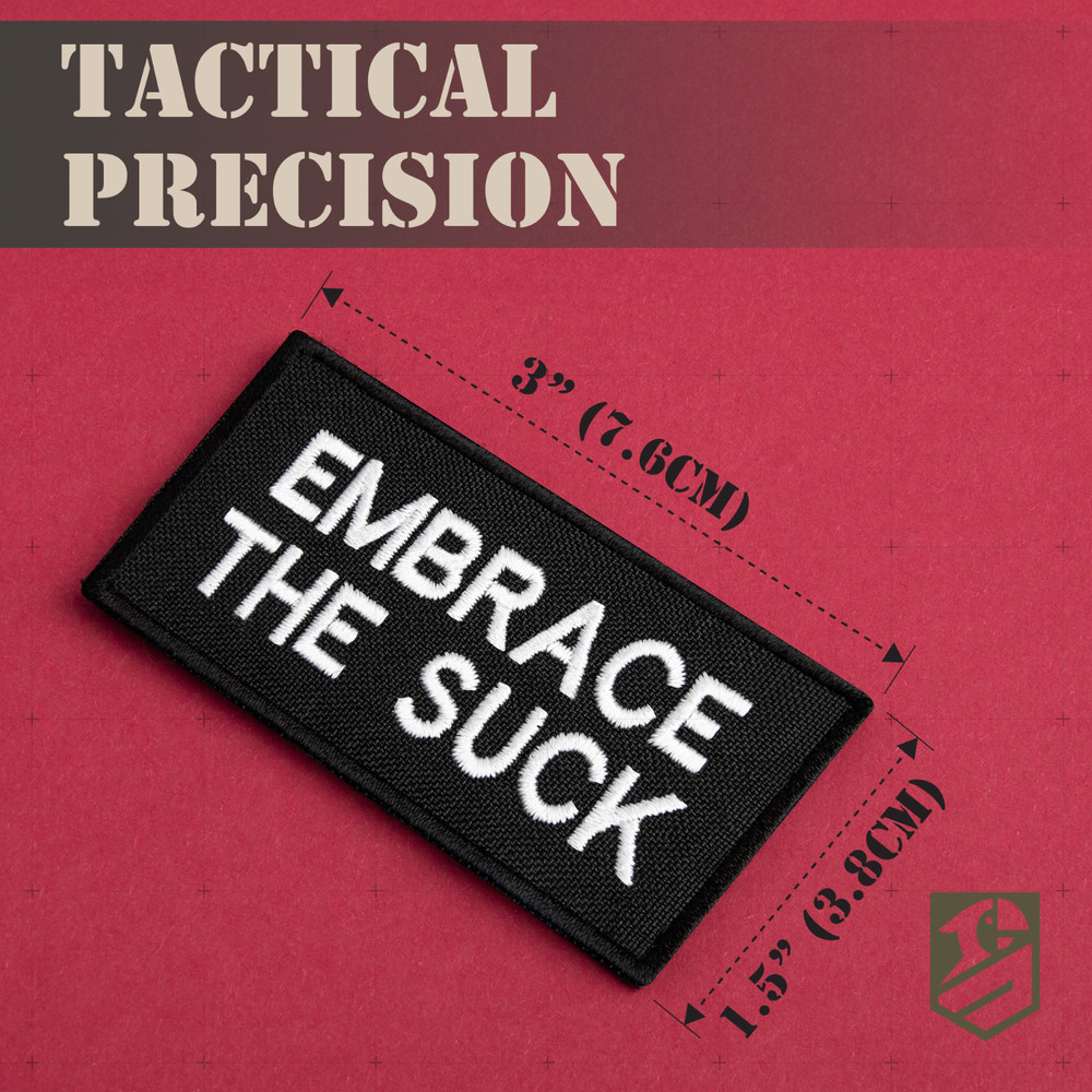 2Pcs Embrace The Suck Patch Set, Embroidered Hook and Loop