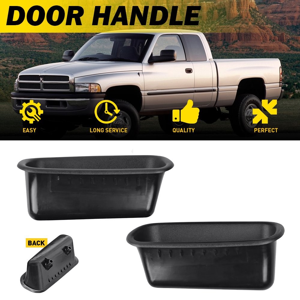 2X Front Door Pull Handle Cup Panel Armrest Cups For Dodge Ram 1500 2500 3500
