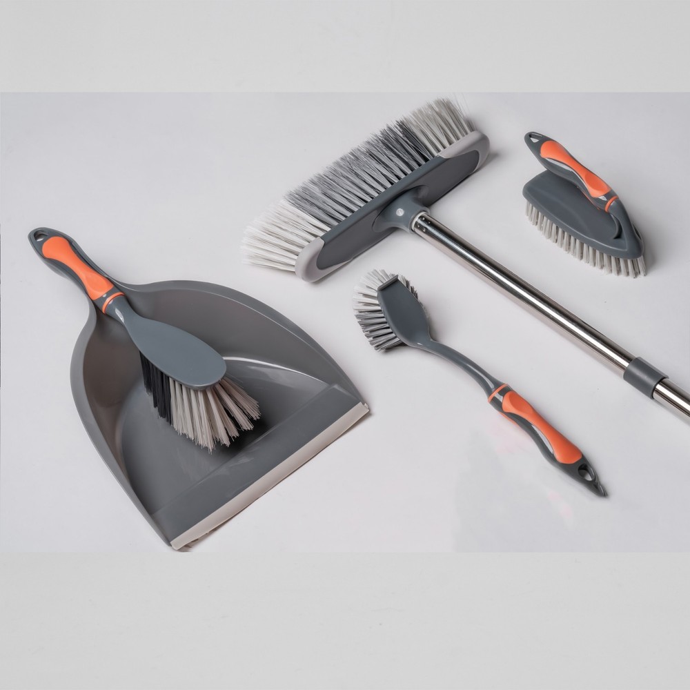 Dustpan, Broom And Mini Broom, Brushes Set