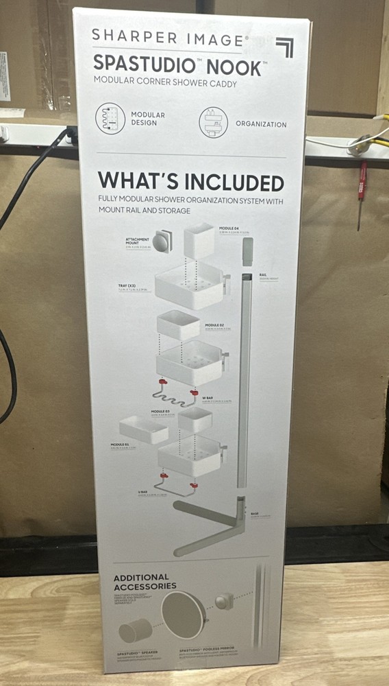 Sharper Image 3-Tier Adjustable Shower Caddy Corner
