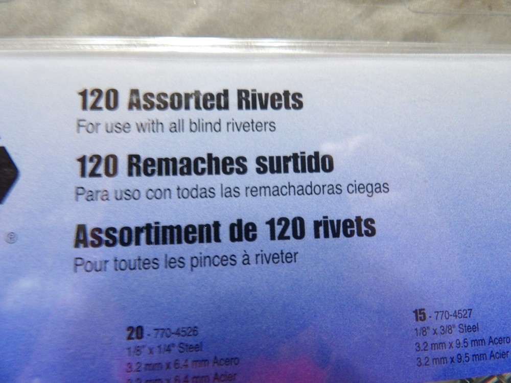 Assorted Rivets 120 pc 770-4548