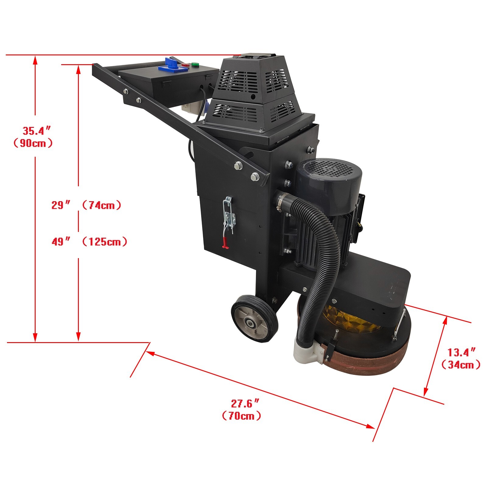 Cement Ground Grinder Floor Polishing Machine 4 Grinding Head 220V Dust-free