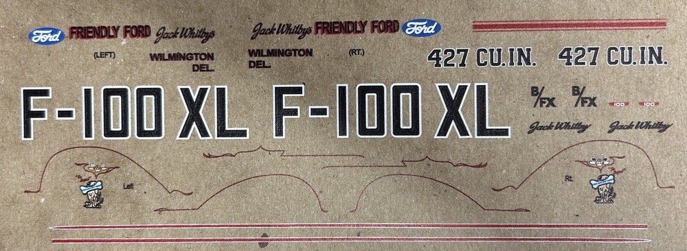 DECALS- Ford - F100 FX, 1/25 scale. Nice!