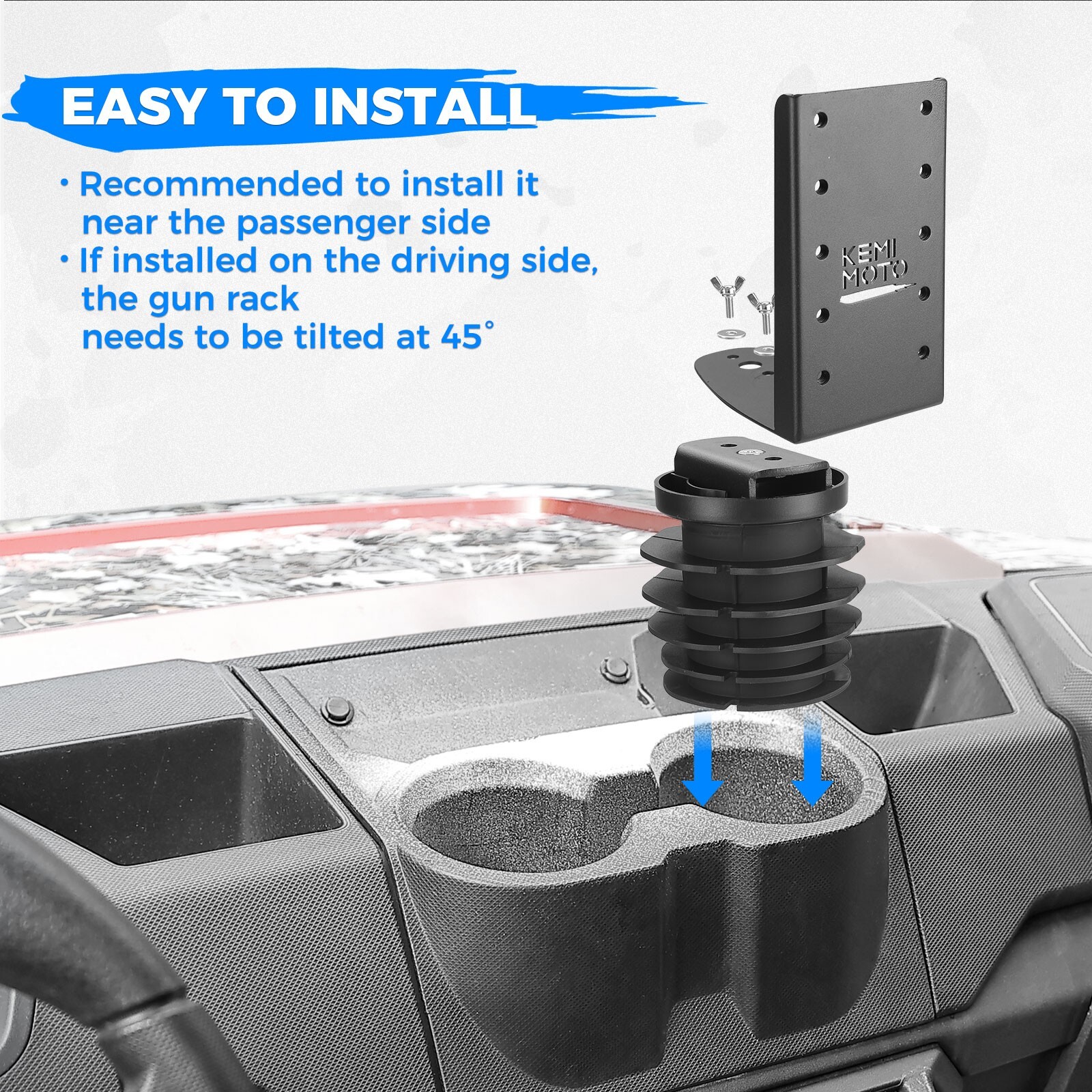 UTV Gun Holder Tool Rack Grip Clamps Rifle Holder For Polaris Ranger XP General