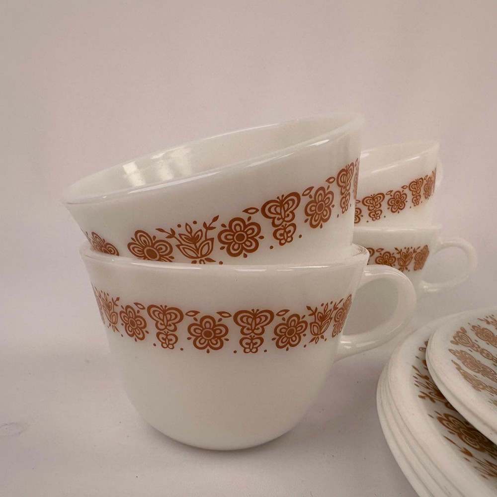 Vintage Corelle Butterfly Gold Dinnerware Set