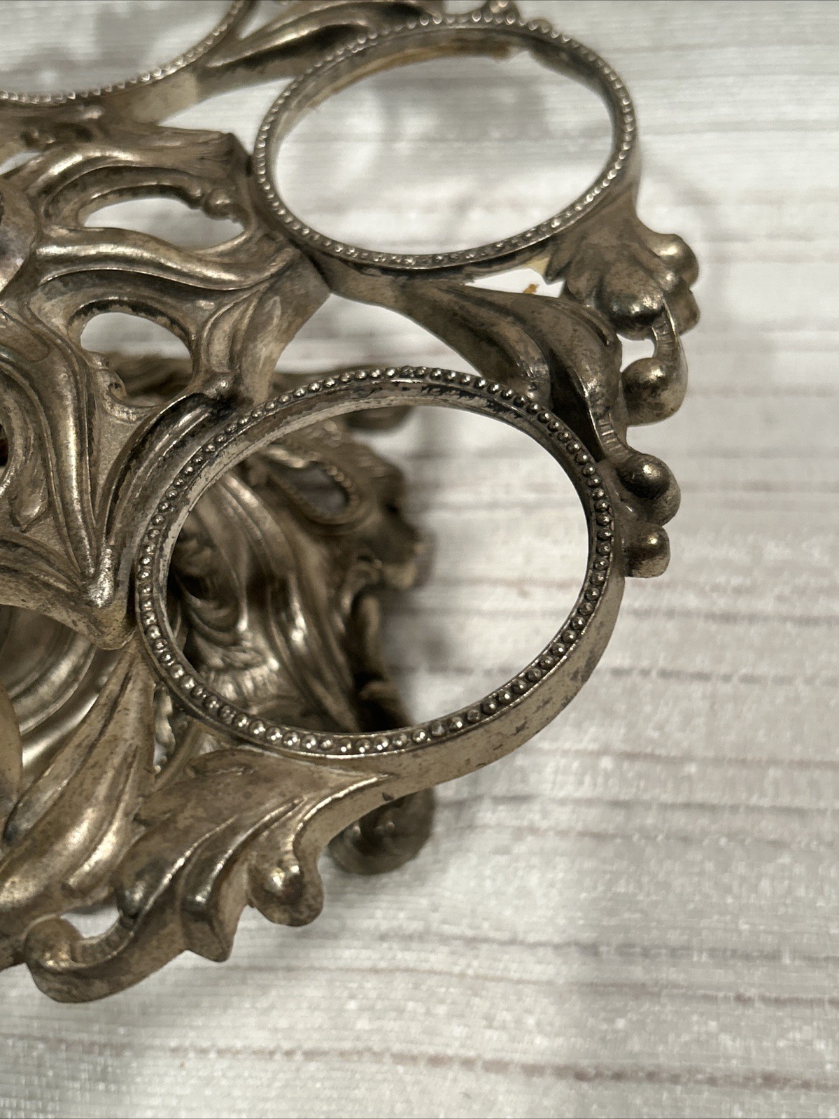 Heavy Antique Silver Plated 7 Pc Cruet Set