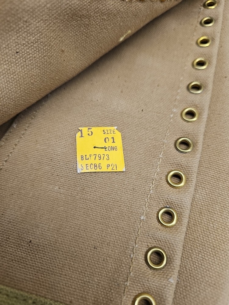 Vintage US Army WW2 Pair Canvas Leggings King Kard Overall Co Size 1-L New (E4)